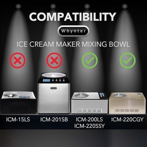 Whynter 2.1 qt. Automatic Ice Cream Maker Compressor – 2.1 quarts – Stainless Steel – Ice Cream Machines
