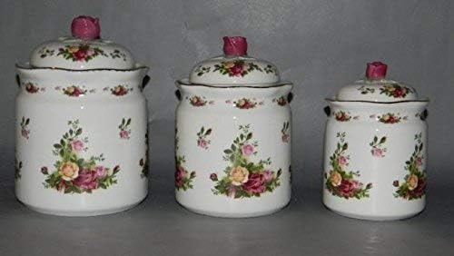 Royal Albert Old Country Roses Canisters Set of 3 – Multicolor – Food Jars & Canisters