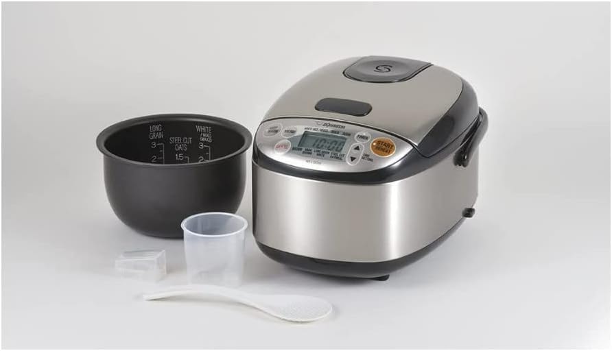 Zojirushi Rice Cooker & Warmer – 3 cups – Stainless Black – Rice Cookers