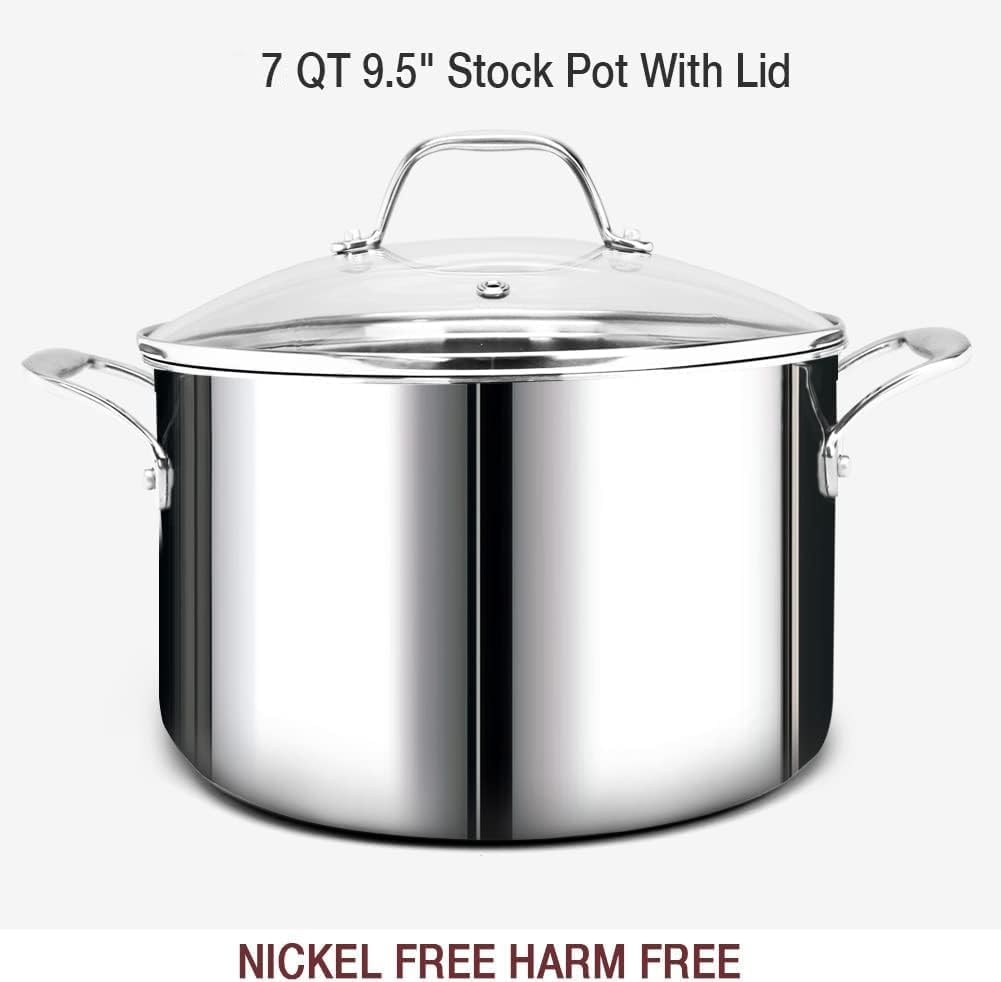 UUDULY 14-Piece Mirror Polished Stainless Steel Cookware Set – Mirror Polished Stainless Steel - 6 Years Warrantv – Cookware Sets