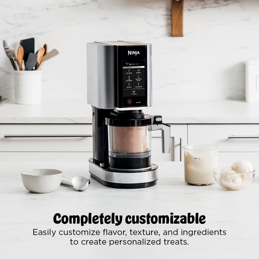 Ninja CREAMi Ice Cream Maker 7-in-1 – 1 pints – Silver – Ice Cream Machines