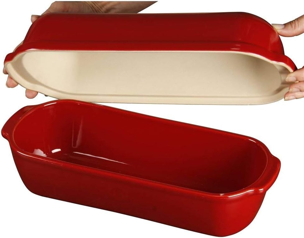 Emile Henry Italian Bread Loaf Baker – 4.7 liters – Burgundy – Loaf Pans