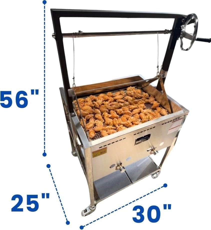 Cajun Fryer 6 Gallon Deep Fryer with Stand and 2 Baskets – Stainless Steel – Deep Fryers