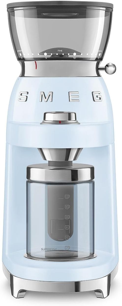 Smeg Multipurpose Conical Burr Coffee Grinder – Pastel Blue – Electric Burr Grinders