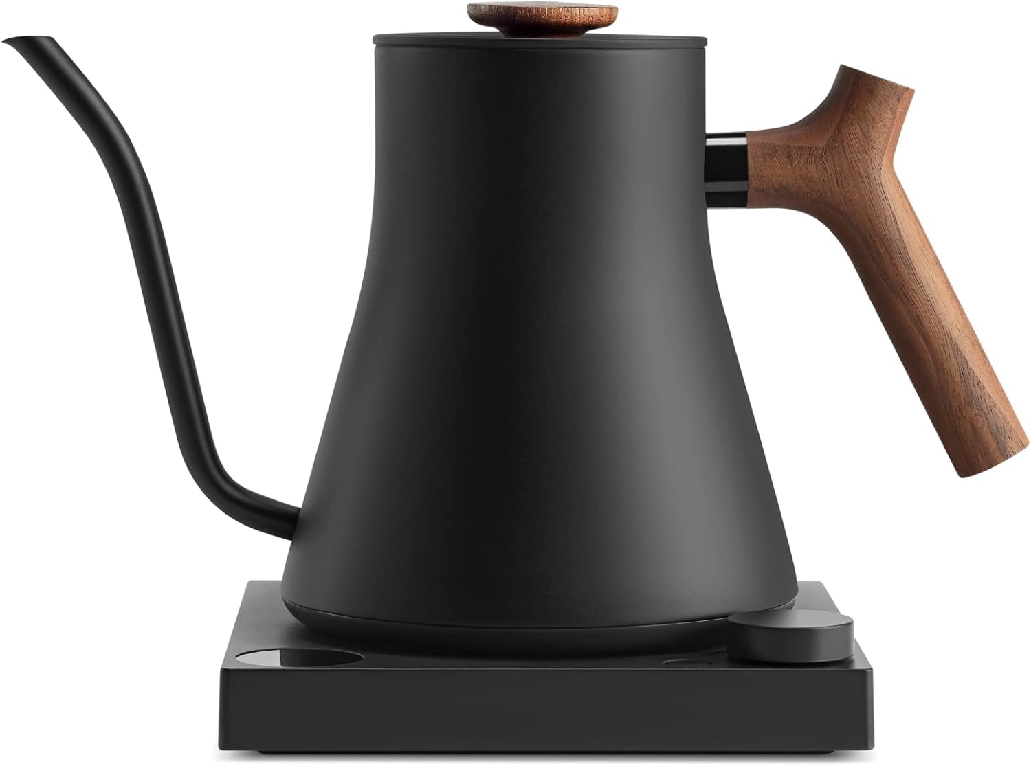 Fellow Products Stagg EKG Pro Electric Pouring Kettle in Black & Walnu – 0.9 liters – Matte Black with Walnut Handle + Lid Pull – Electric Kettles