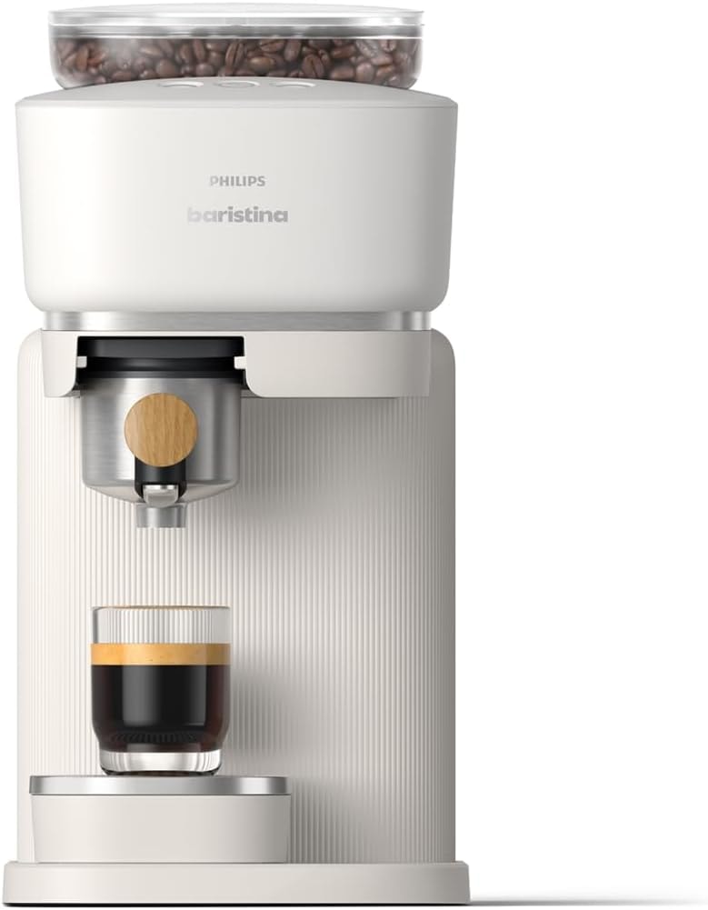 Philips Baristina Espresso Machine – 1.2 liters – White w/Wood Handle – Coffee Machines
