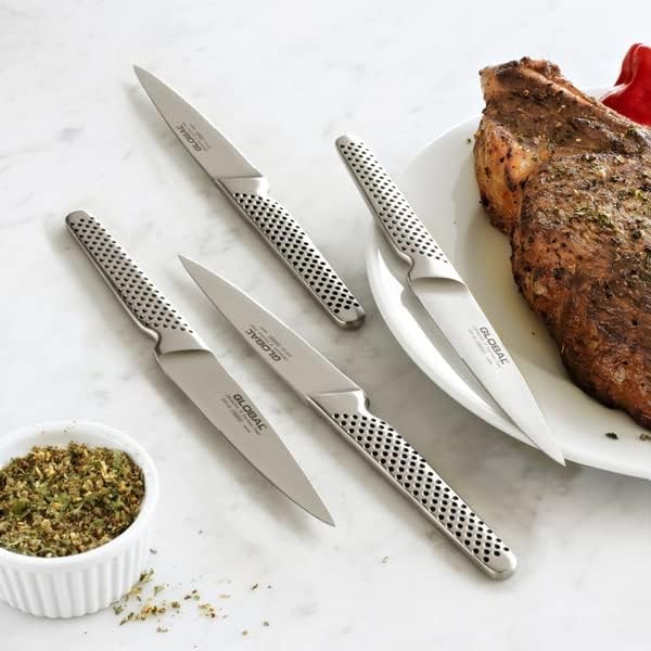 Global Classic 4-Piece Steak Knife Set – 4 Pieces – Silver – Steak Sets