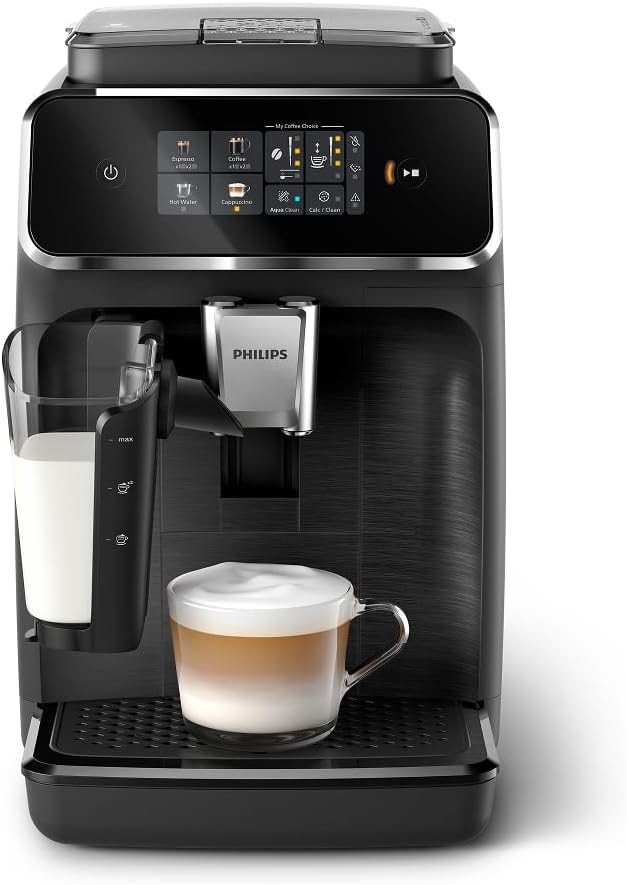 Philips 2300 Series Fully Automatic Espresso Machine with LatteGo Milk – 1.8 liters – Matte Black – Super-Automatic Espresso Machines