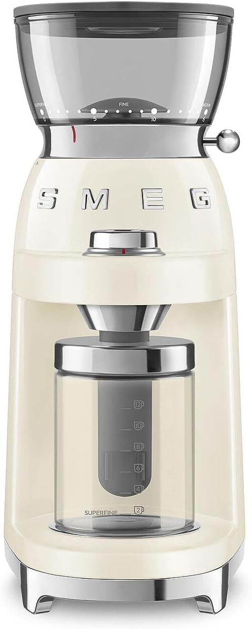 Smeg Coffee Grinder cgf01rdeu – Cream – Electric Burr Grinders
