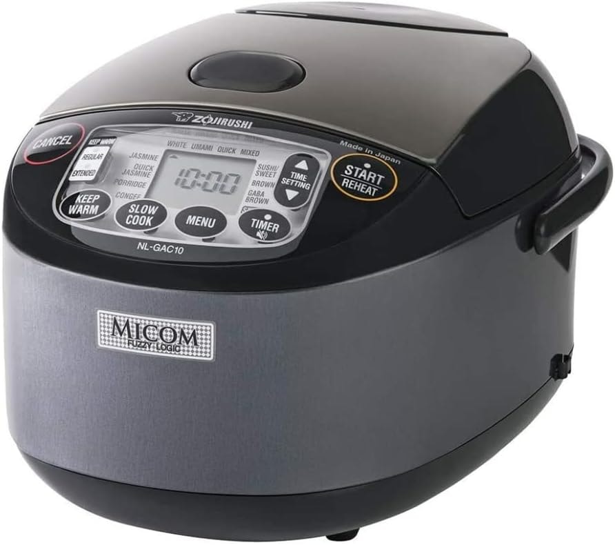Zojirushi NL-GAC10BM Rice Cooker Bundle – 5.5 cups – Metallic Black – Rice Cookers