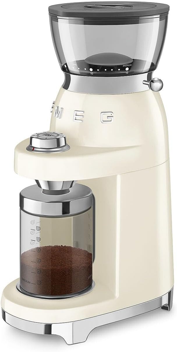 Smeg Coffee Grinder cgf01rdeu – Cream – Electric Burr Grinders