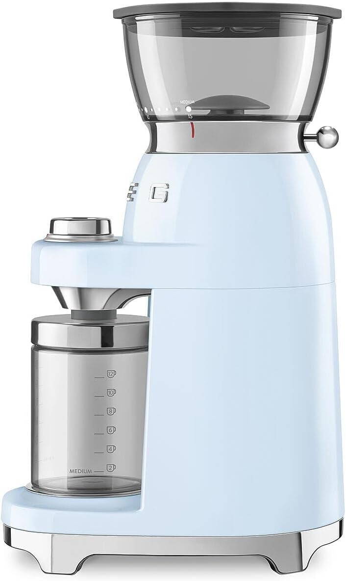 Smeg Multipurpose Conical Burr Coffee Grinder – Pastel Blue – Electric Burr Grinders