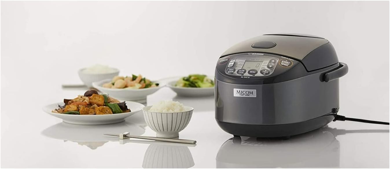 Zojirushi NL-GAC10BM Rice Cooker Bundle – 5.5 cups – Metallic Black – Rice Cookers