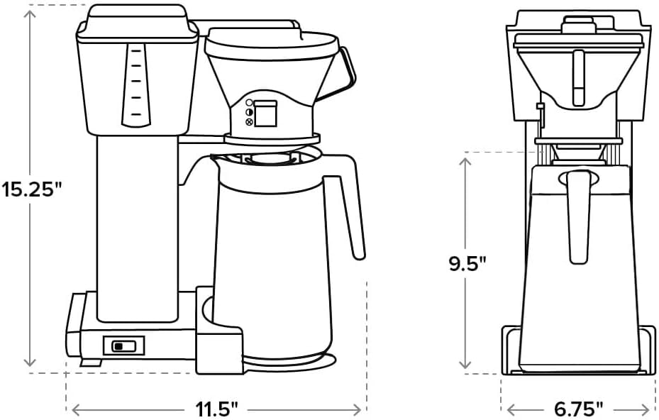 Technivorm Moccamaster KBT Coffee Brewer (40 oz) Stone Grey – Black – Coffee Machines