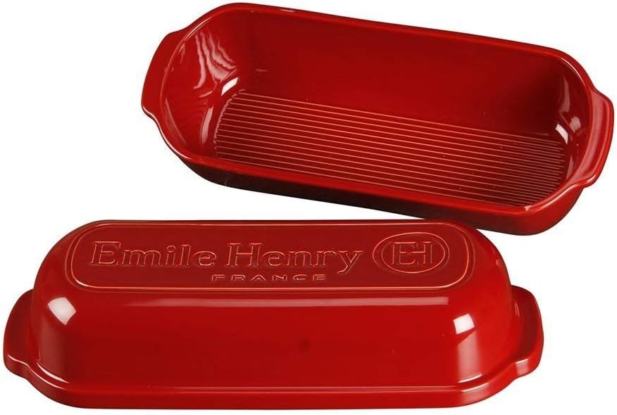 Emile Henry Italian Bread Loaf Baker – 4.7 liters – Burgundy – Loaf Pans