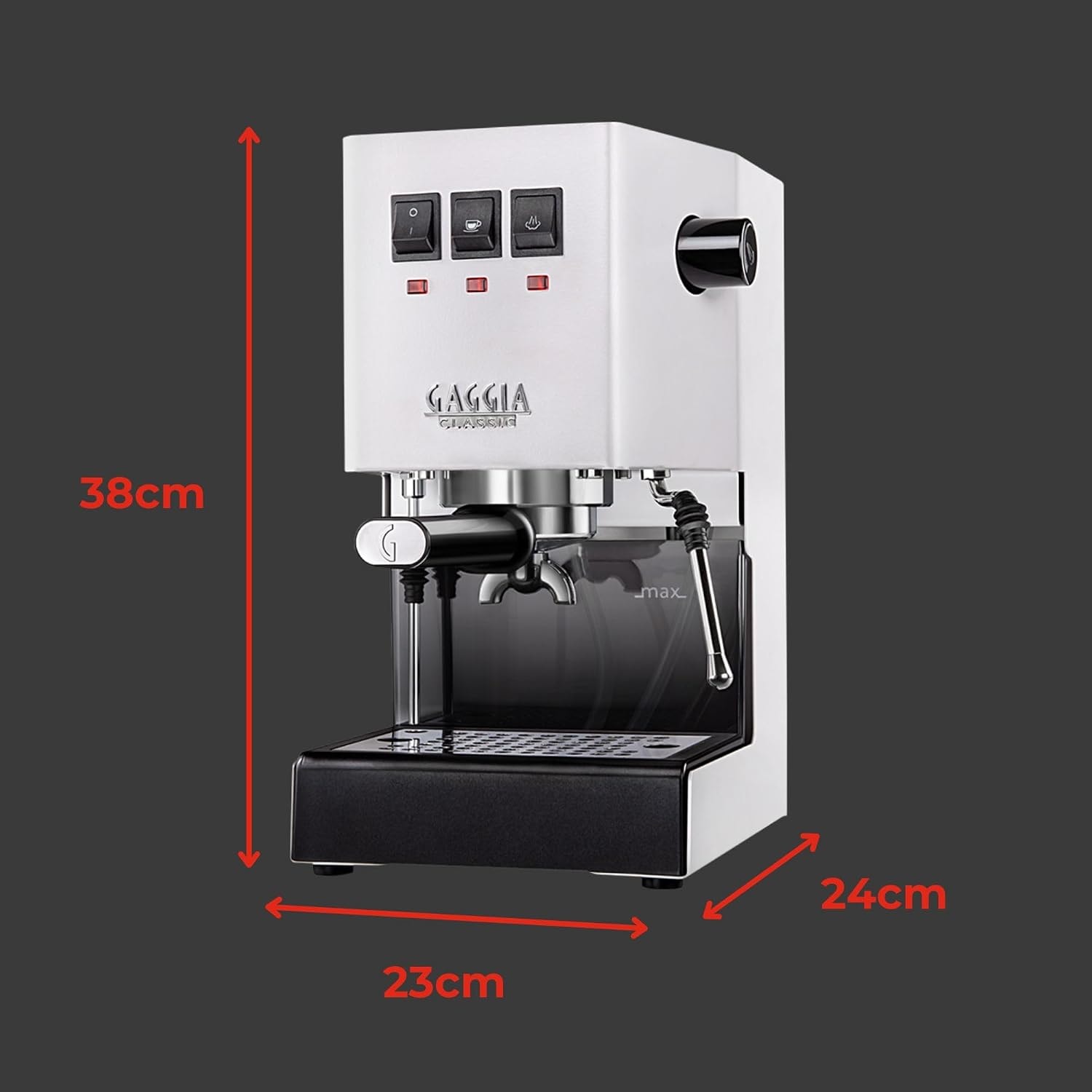 Gaggia Classic Evo Pro Espresso Machine RI9380/48 – 2.1 liters – Polar White – Semi-Automatic Espresso Machines