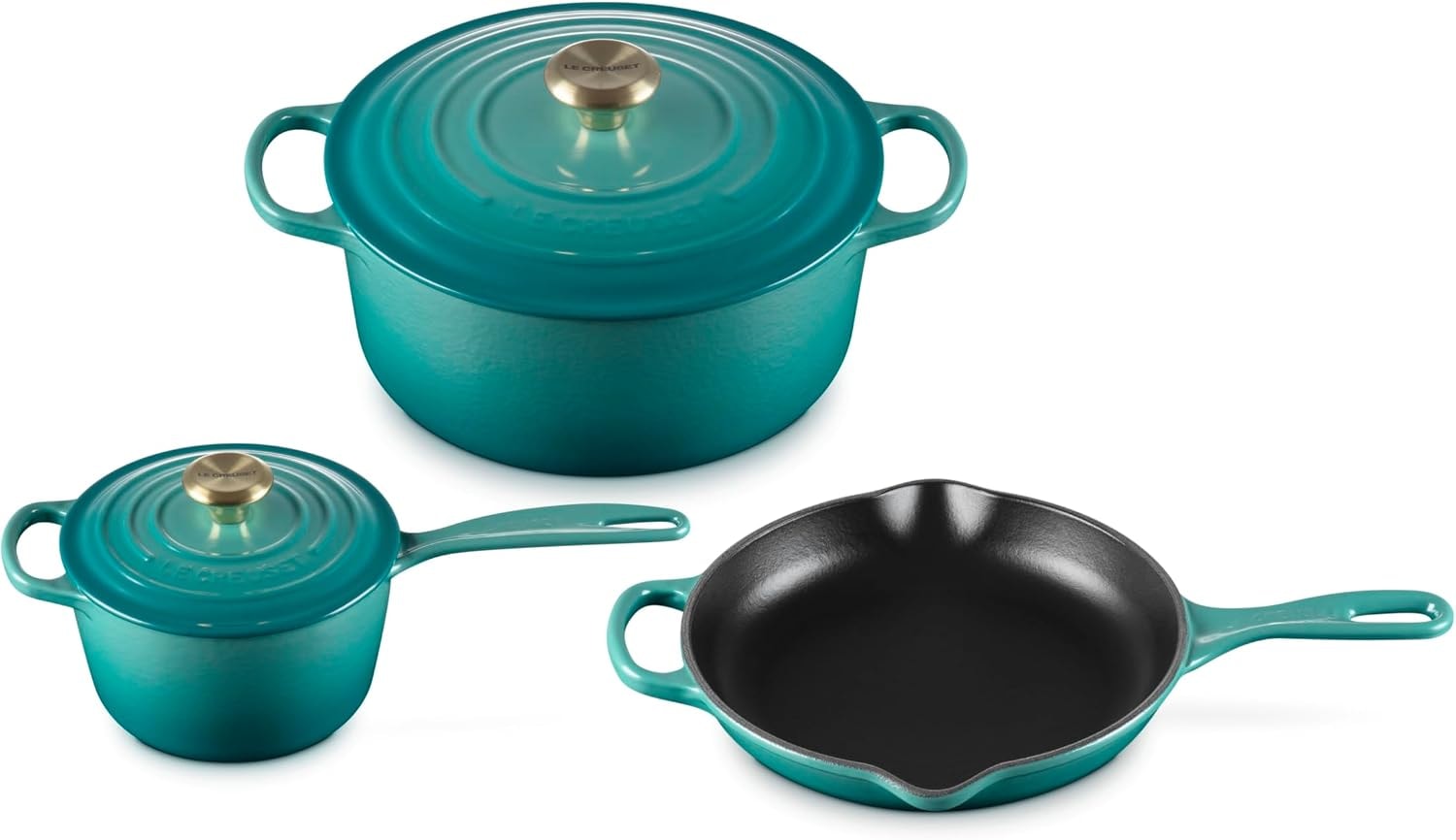 Le Creuset Signature 5-Piece Enameled Cast Iron Cookware Set – Riviera – Cookware Sets