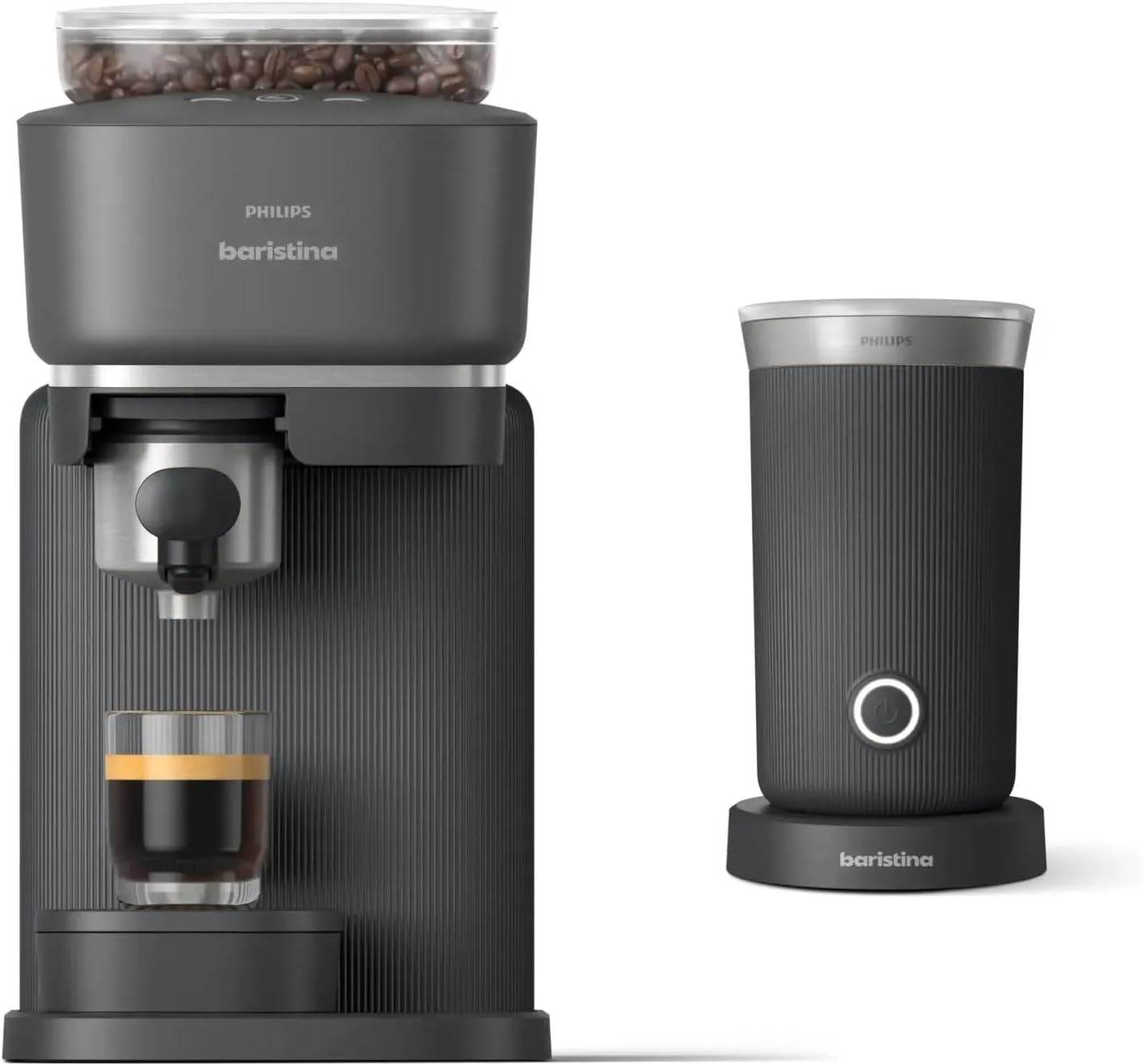 Philips Baristina Automatic Espresso Machine & Milk Frother Bundle – 1 cups – Black – Espresso Machine & Coffeemaker Combos
