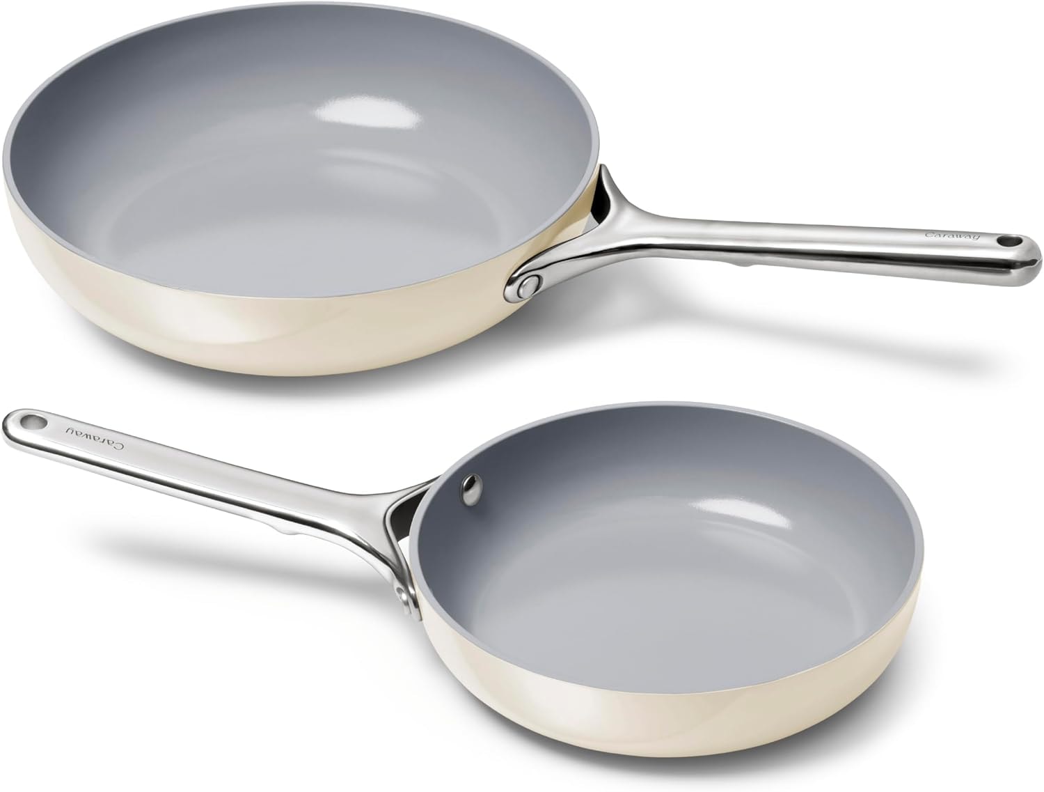 Caraway Fry Pan Duo – 2.7 quarts – Cream – Skillets