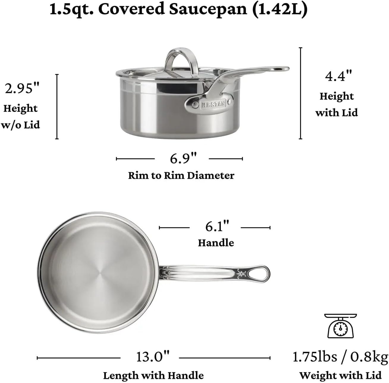 Hestan ProBond Forged Professional Clad Stainless-Steel 10-Piece Cookw – Stainless Steel – Cookware Sets