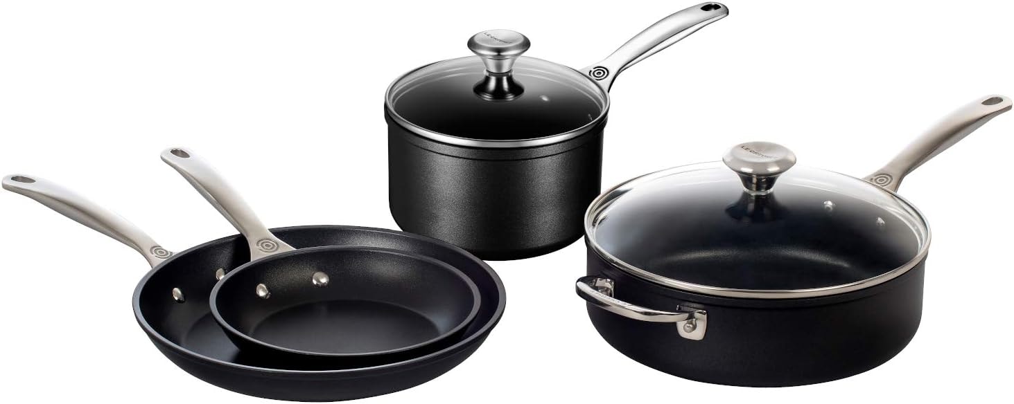 Le Creuset 3-Piece Toughened Nonstick Pro Cookware Set – Gray – Cookware Sets