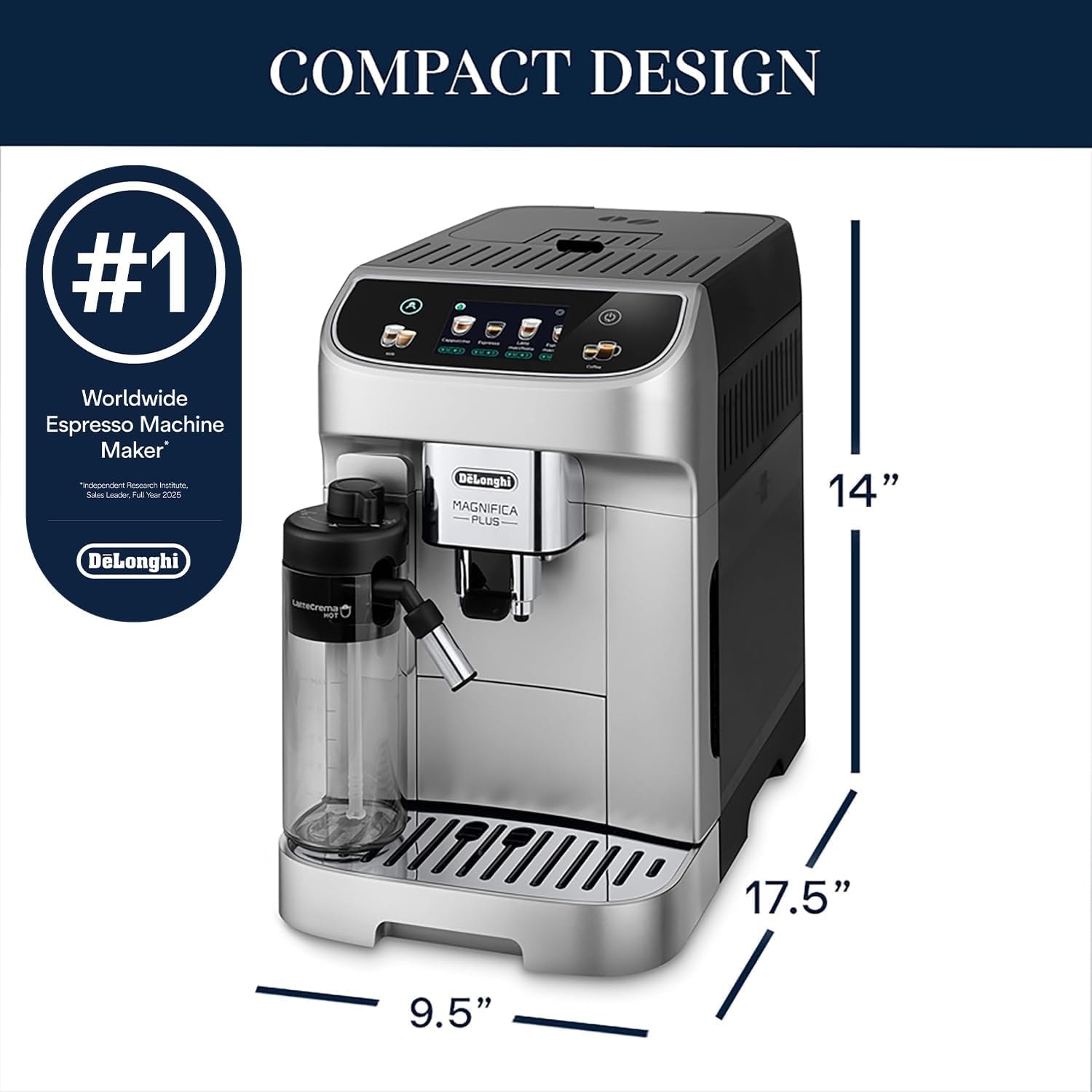 De'Longhi Magnifica Plus Automatic Espresso Machine – Silver – Super-Automatic Espresso Machines