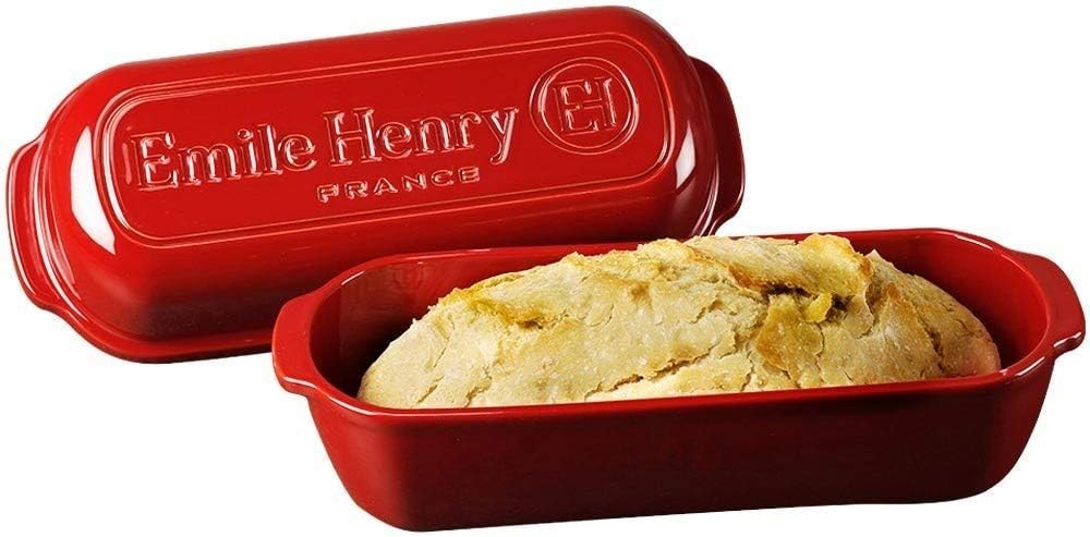 Emile Henry Italian Bread Loaf Baker – 4.7 liters – Burgundy – Loaf Pans
