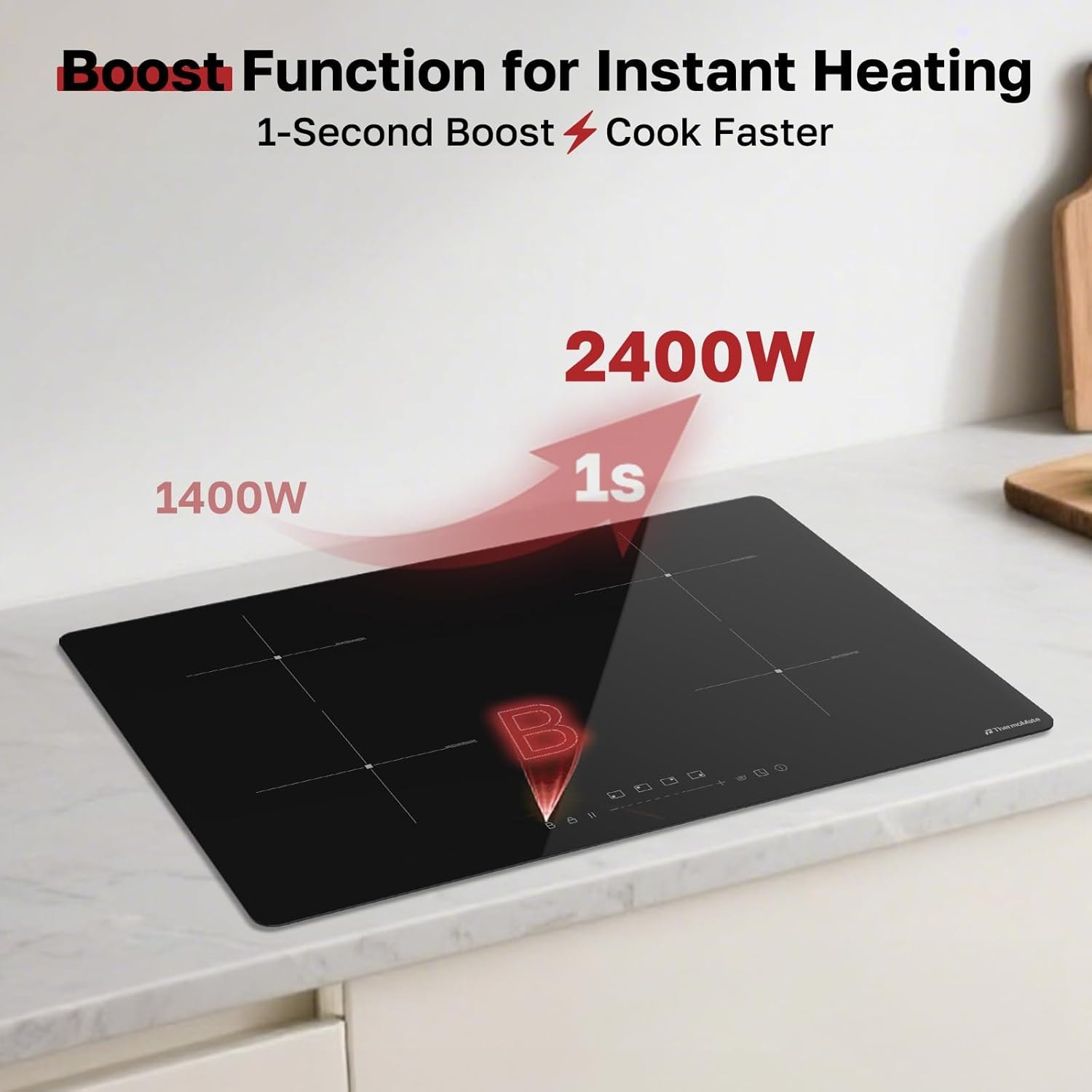 Thermomate Built-in Induction Cooktop IHTB915C – 30" 4 burners – black – Cooktops
