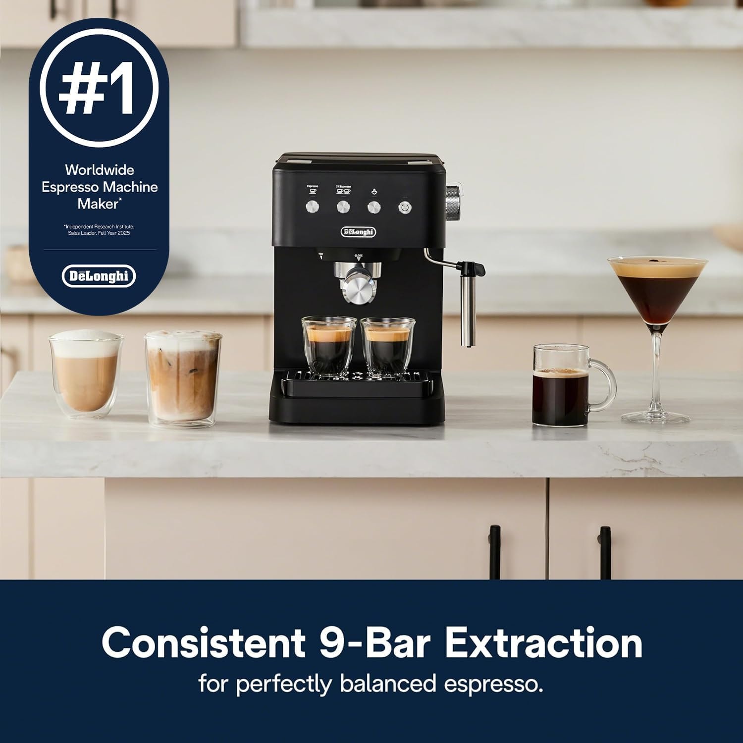 De'Longhi Classic Espresso Machine – Black – Semi-Automatic Espresso Machines