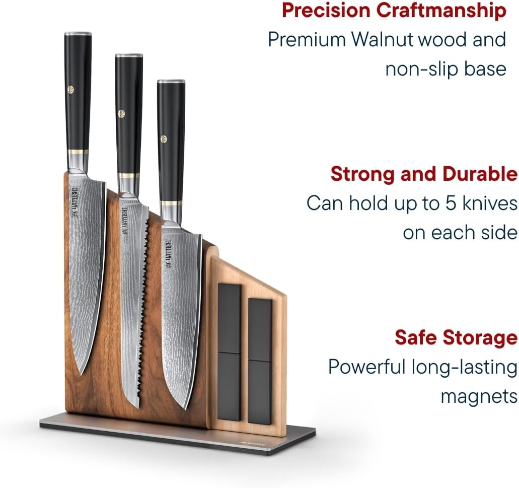 Set of 10 Japanese knives – Black/Gold – Knife Block Sets