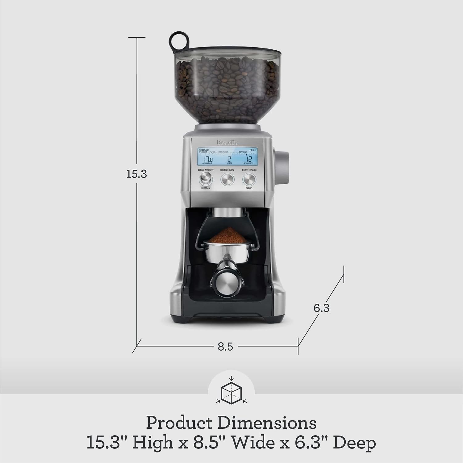 Sage Smart Grinder Pro – Brushed Stainless Steel – Electric Burr Grinders