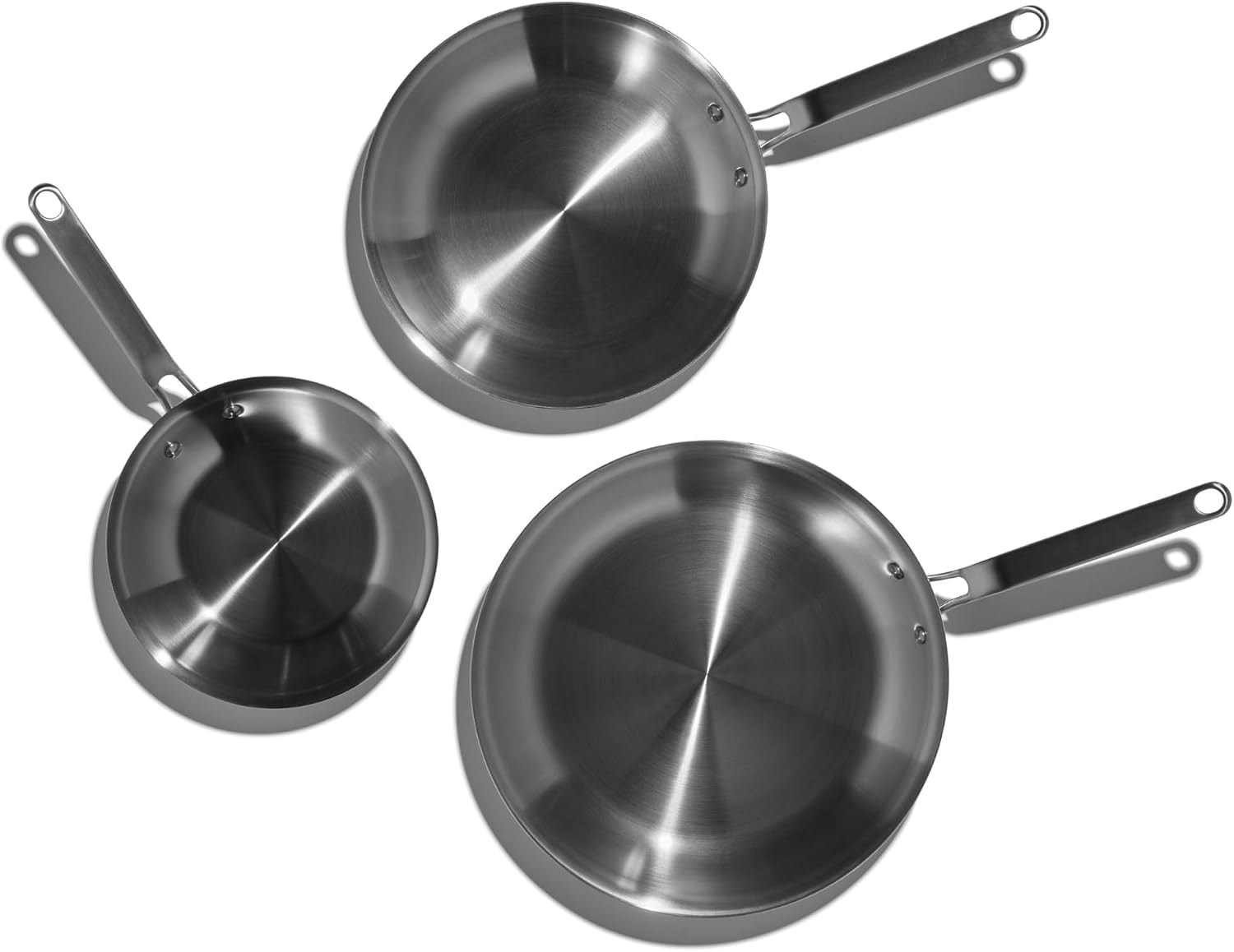 Eater Series 3 Piece Fry Pan Set – Stainless Steel – Cookware Sets