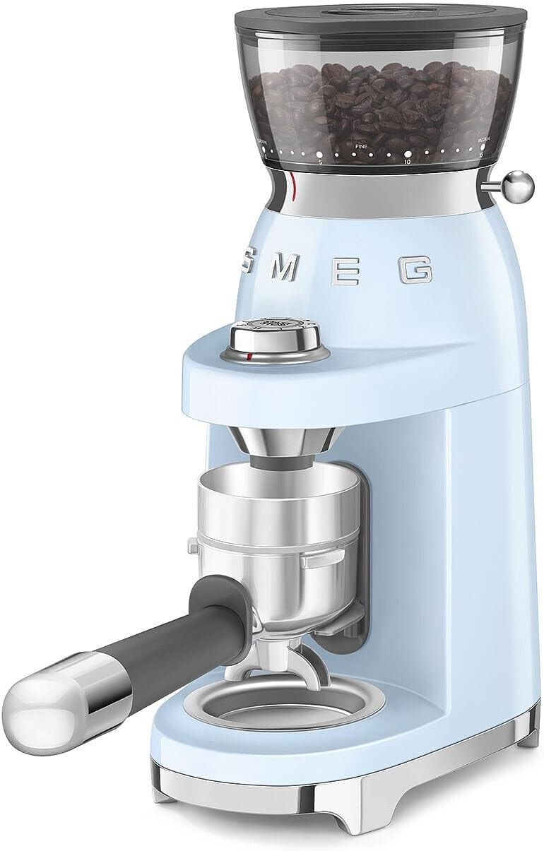 Smeg Multipurpose Conical Burr Coffee Grinder – Pastel Blue – Electric Burr Grinders