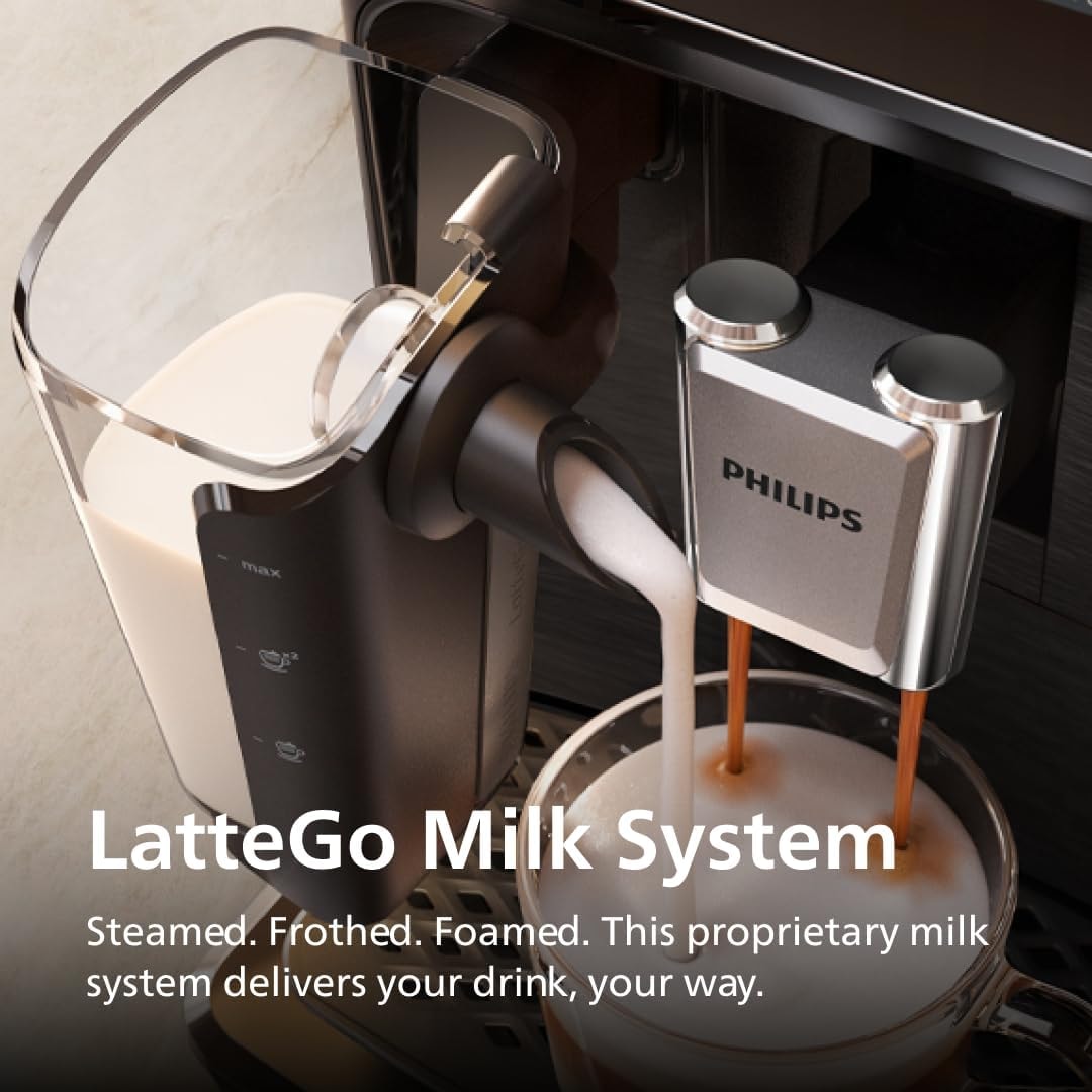 Philips 2300 Series Fully Automatic Espresso Machine with LatteGo Milk – 1.8 liters – Matte Black – Super-Automatic Espresso Machines