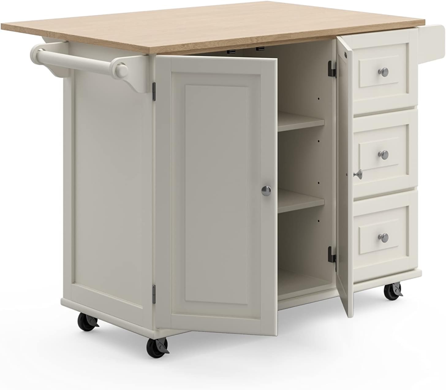 Homestyles Dolly Madison Kitchen Cart – unspecified – Soft White – Mobile Storage Islands