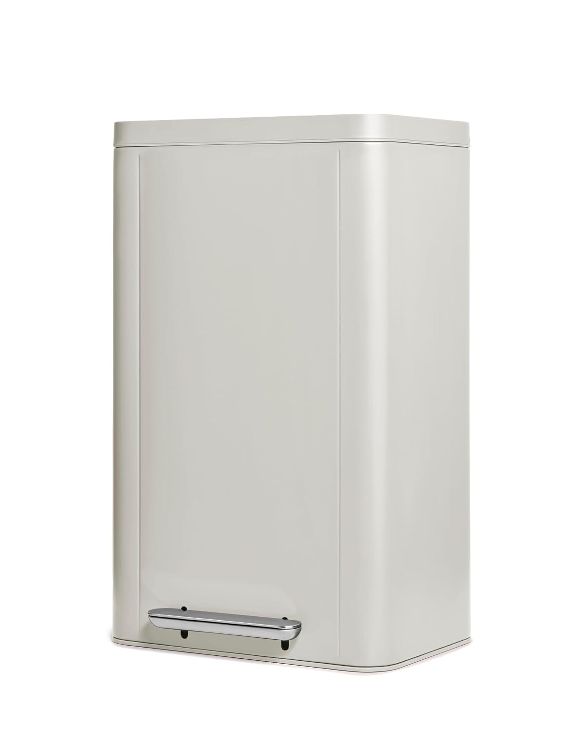 Caraway Home Durable Rectangular Step Trash Can – 45 liters – Stone – Kitchen Trash Cans