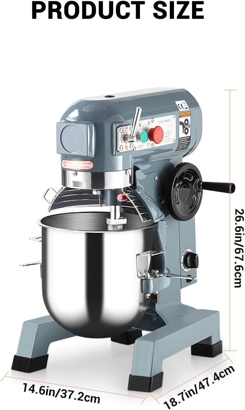 VEVOR 15Qt Commercial Electric Food Mixer Stand Mixer – 56.75 liters – Blue – Commercial Mixers