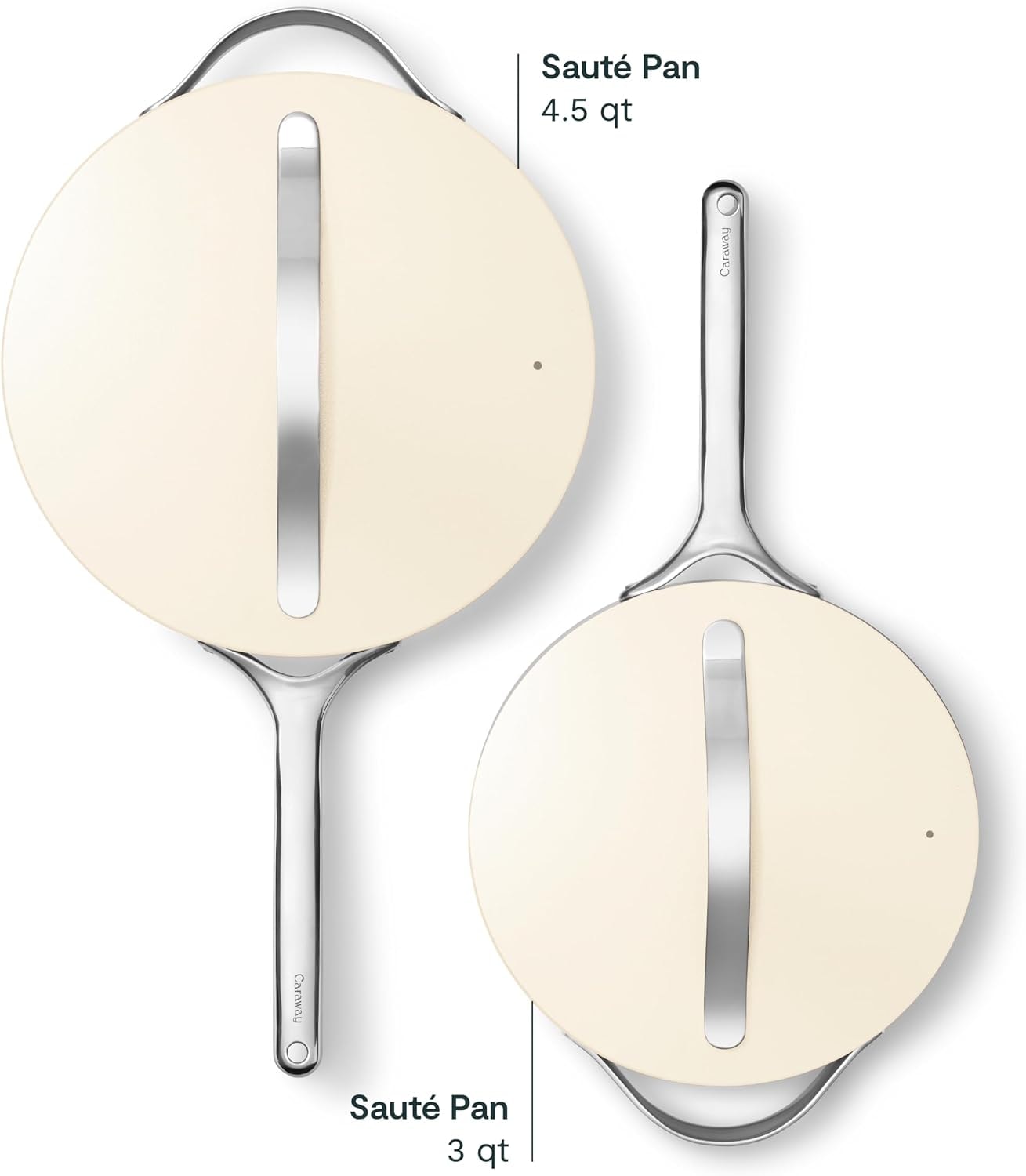 Caraway Nonstick Ceramic Saute Pan – 4.5 quarts – Cream – Sauté Pans