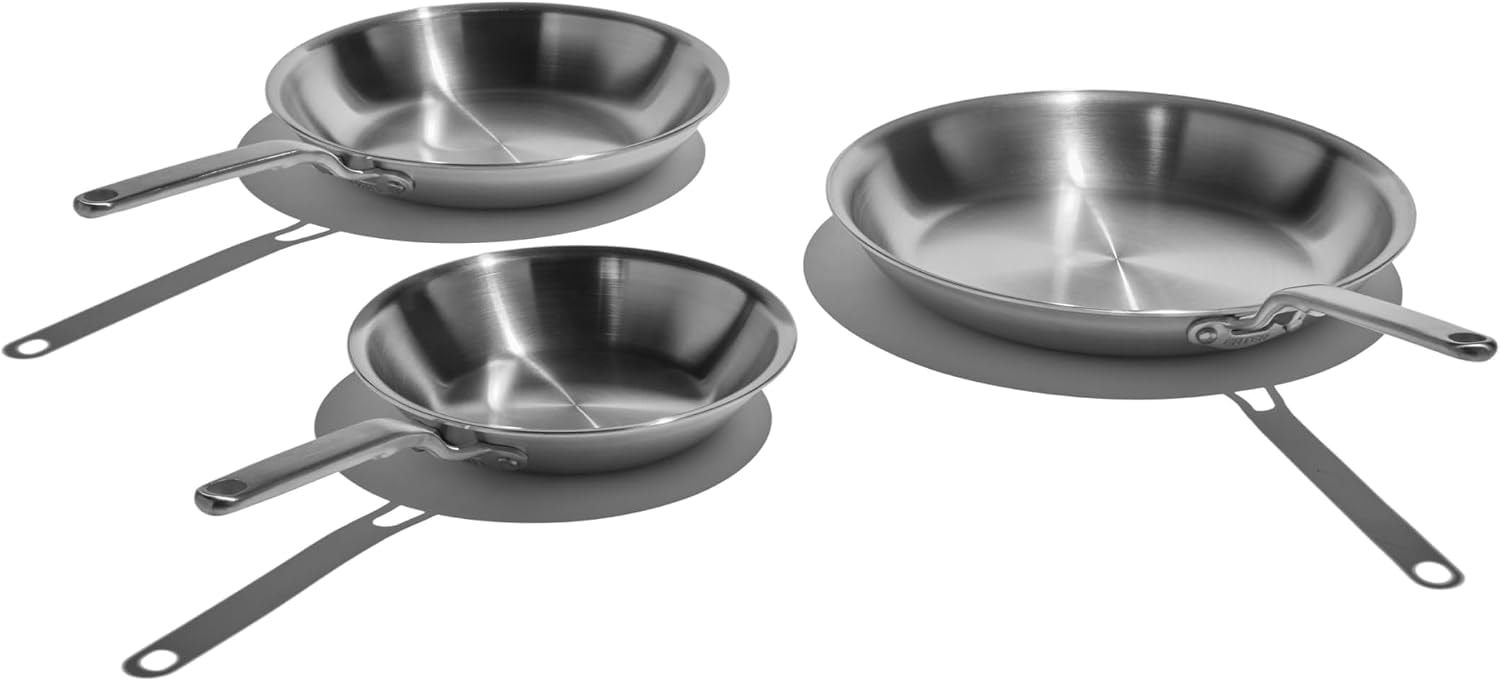 Eater Series 3 Piece Fry Pan Set – Stainless Steel – Cookware Sets