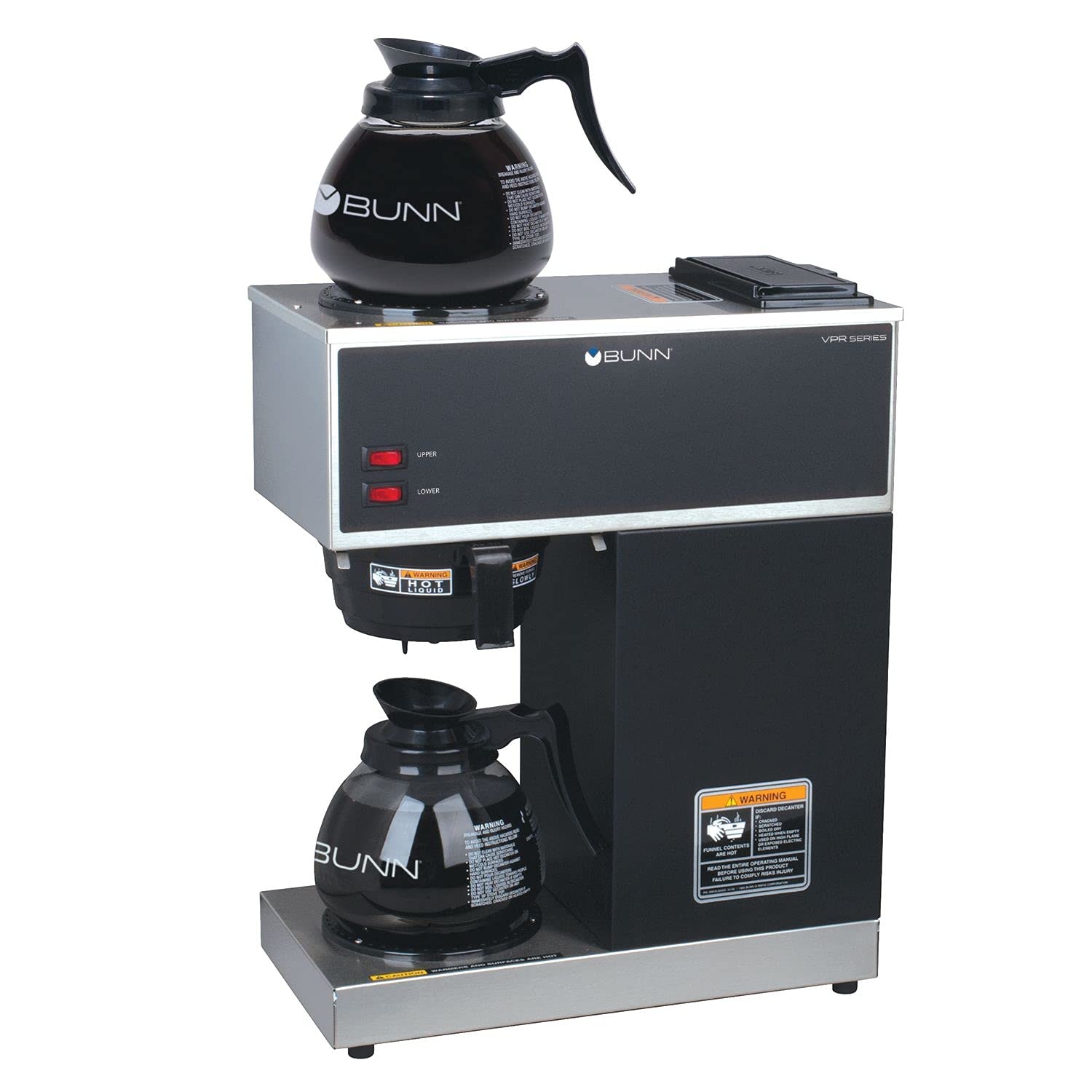 BUNN 12-Cup Pourover Coffee Brewer VPR-2GD – 3.8 gallons – Stainless Steel/Black – Commercial Espresso Machines & Coffee Makers