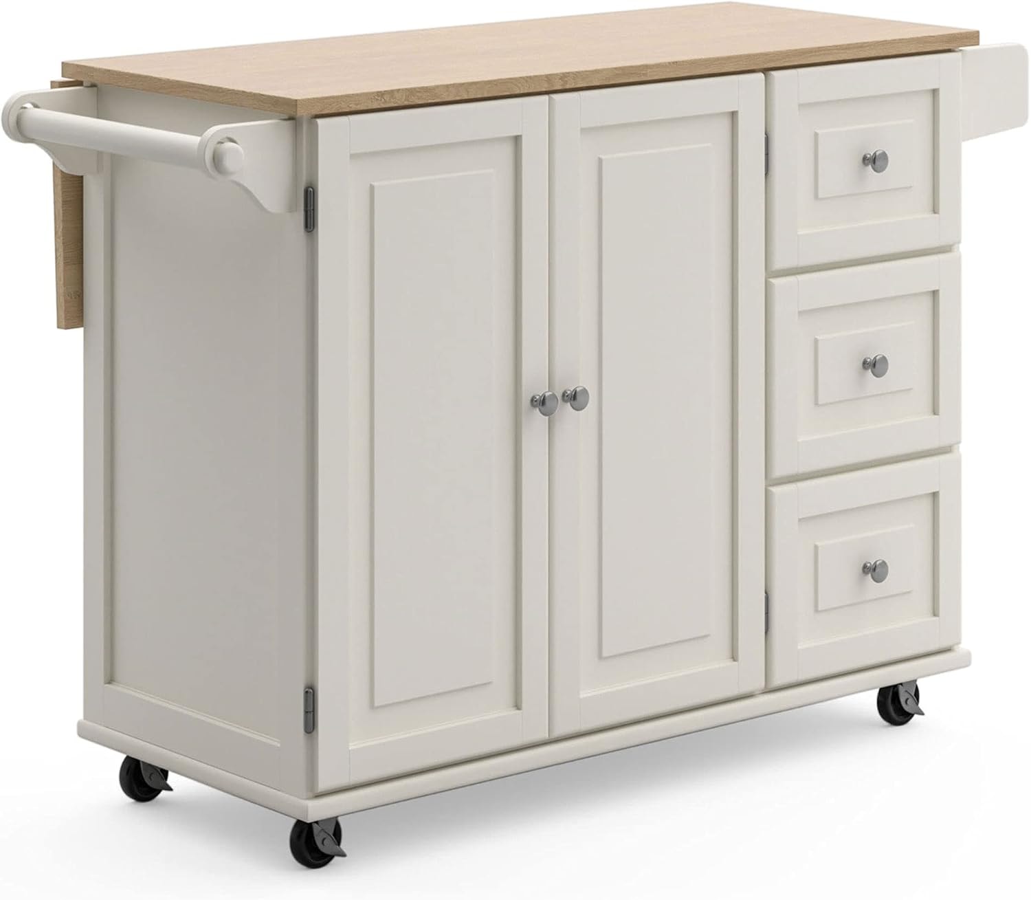 Homestyles Dolly Madison Kitchen Cart – unspecified – Soft White – Mobile Storage Islands