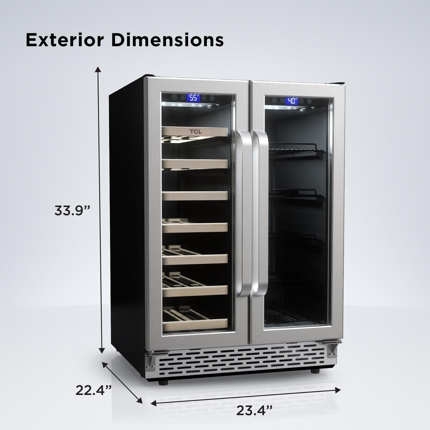 TCL 24 in. Single Zone Beverage Cooler – 5.3 cubic feet – Stainless – Bar Tools & Drinkware
