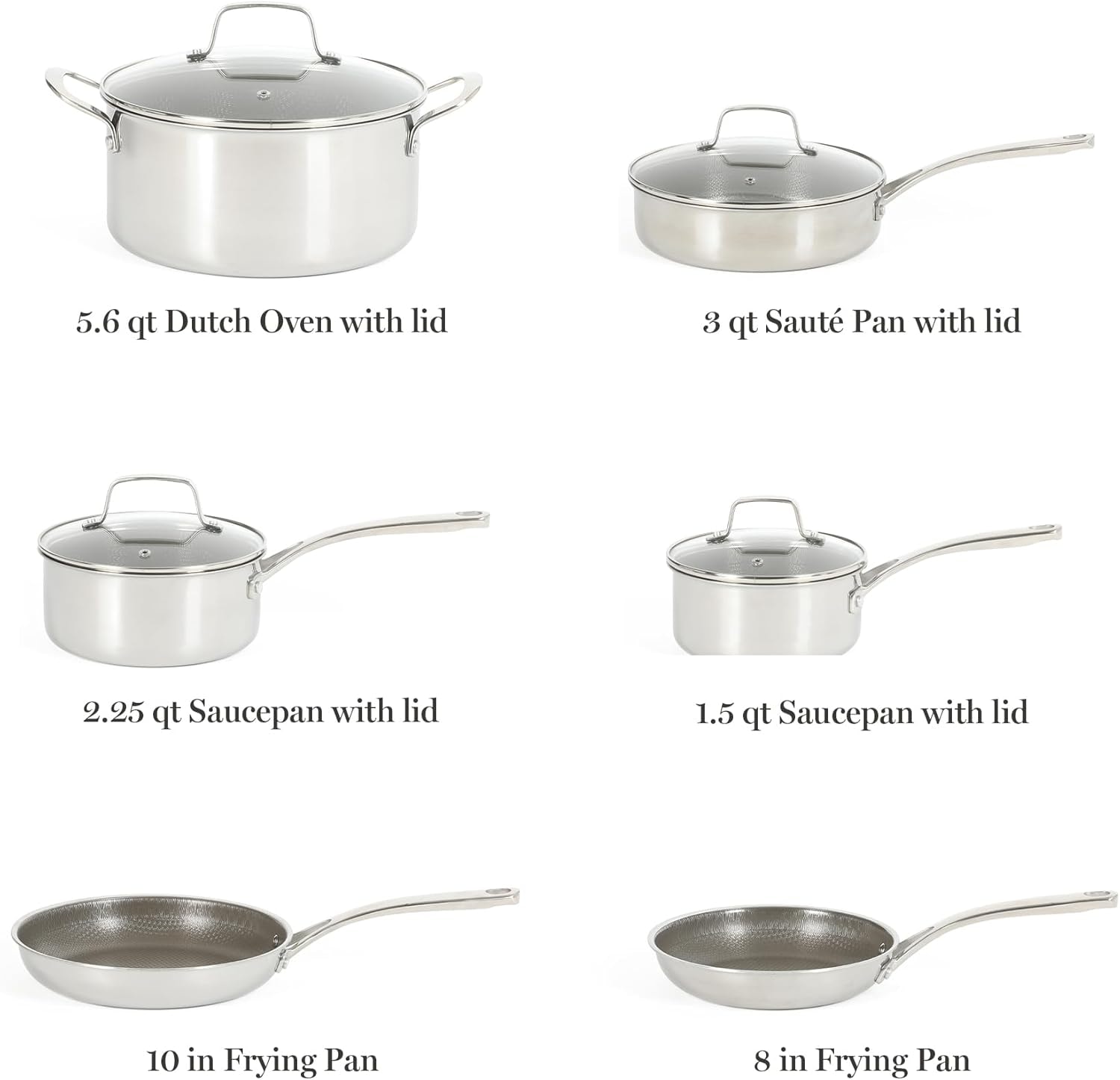 Martha Stewart Badgley 10 Piece TriPly Stainless Steel Pots and Pans N – 2.25 quarts – Cookware Sets