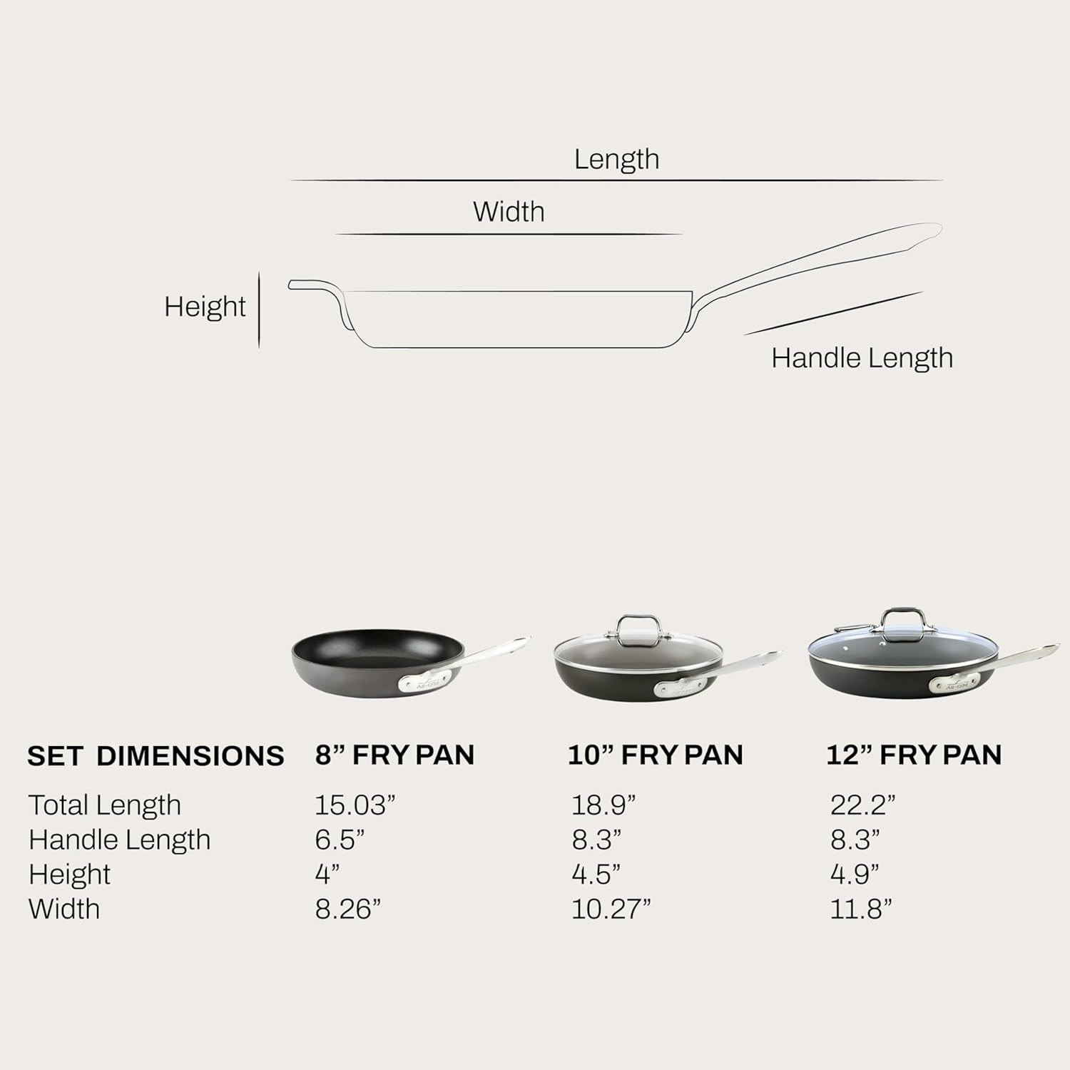 All-Clad HA1 Hard Anodized Nonstick Fry Pan Set – Black – Cookware Sets