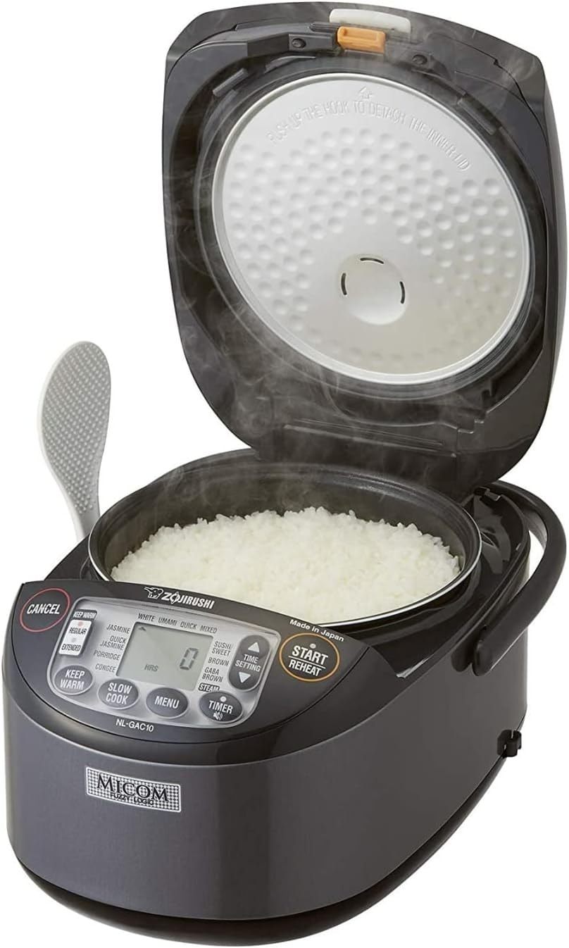 Zojirushi NL-GAC10BM Rice Cooker Bundle – 5.5 cups – Metallic Black – Rice Cookers
