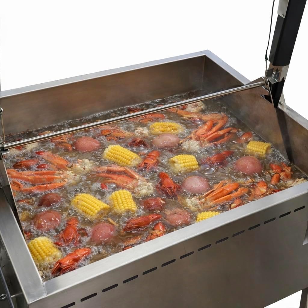 Cajun Fryer 6 Gallon Deep Fryer with Stand and 2 Baskets – Stainless Steel – Deep Fryers