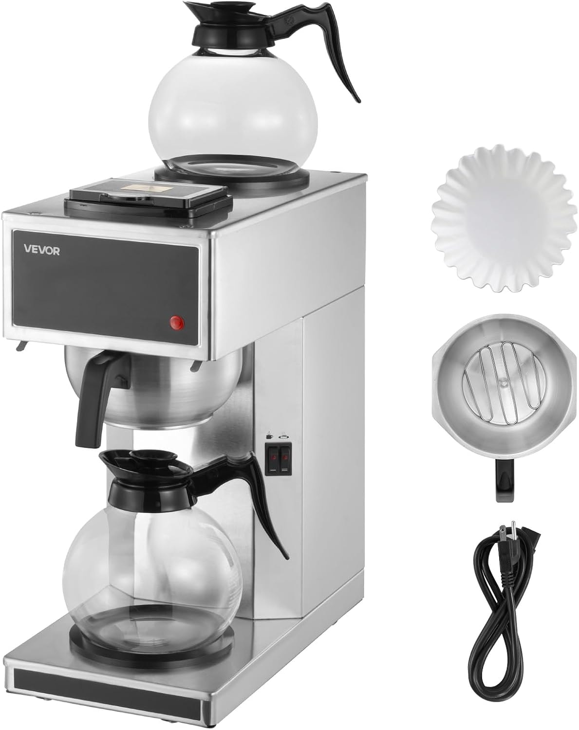 Vevor Commercial Drip Coffee Maker – 12 cups – Silver+Black – Commercial Espresso Machines & Coffee Makers