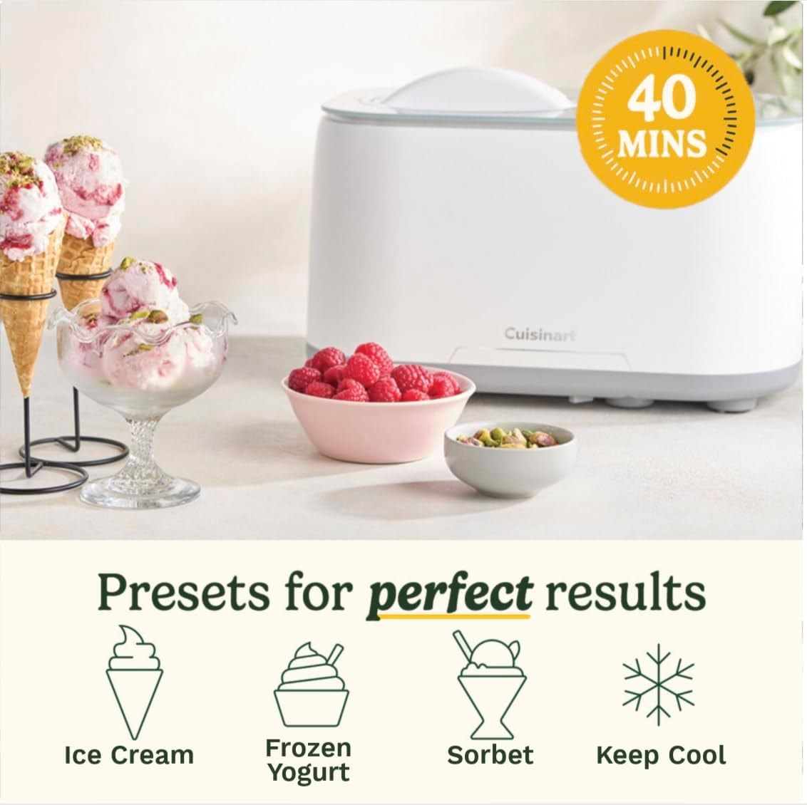 Cuisinart Freeze Ease Pro Ice Cream Maker – 1 quarts – White/Gray – Ice Cream Machines