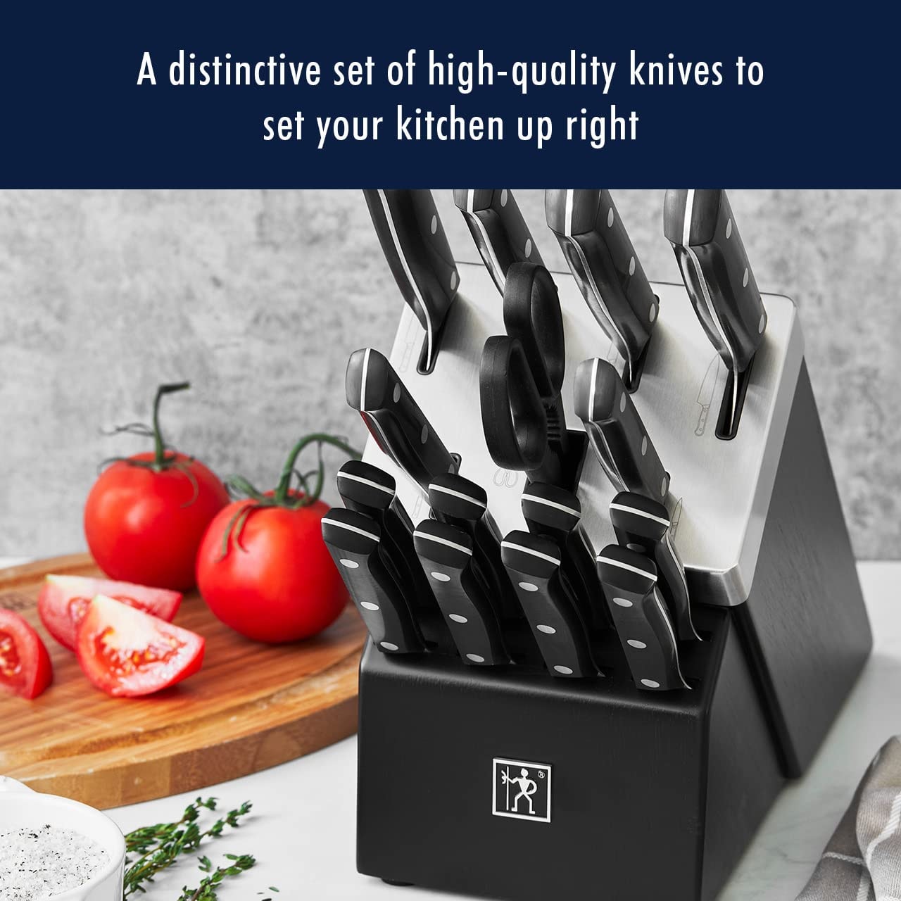 HENCKELS Razor-Sharp Solution 16-Piece Self-Sharpening Knife Block Set – Black – Knife Sets