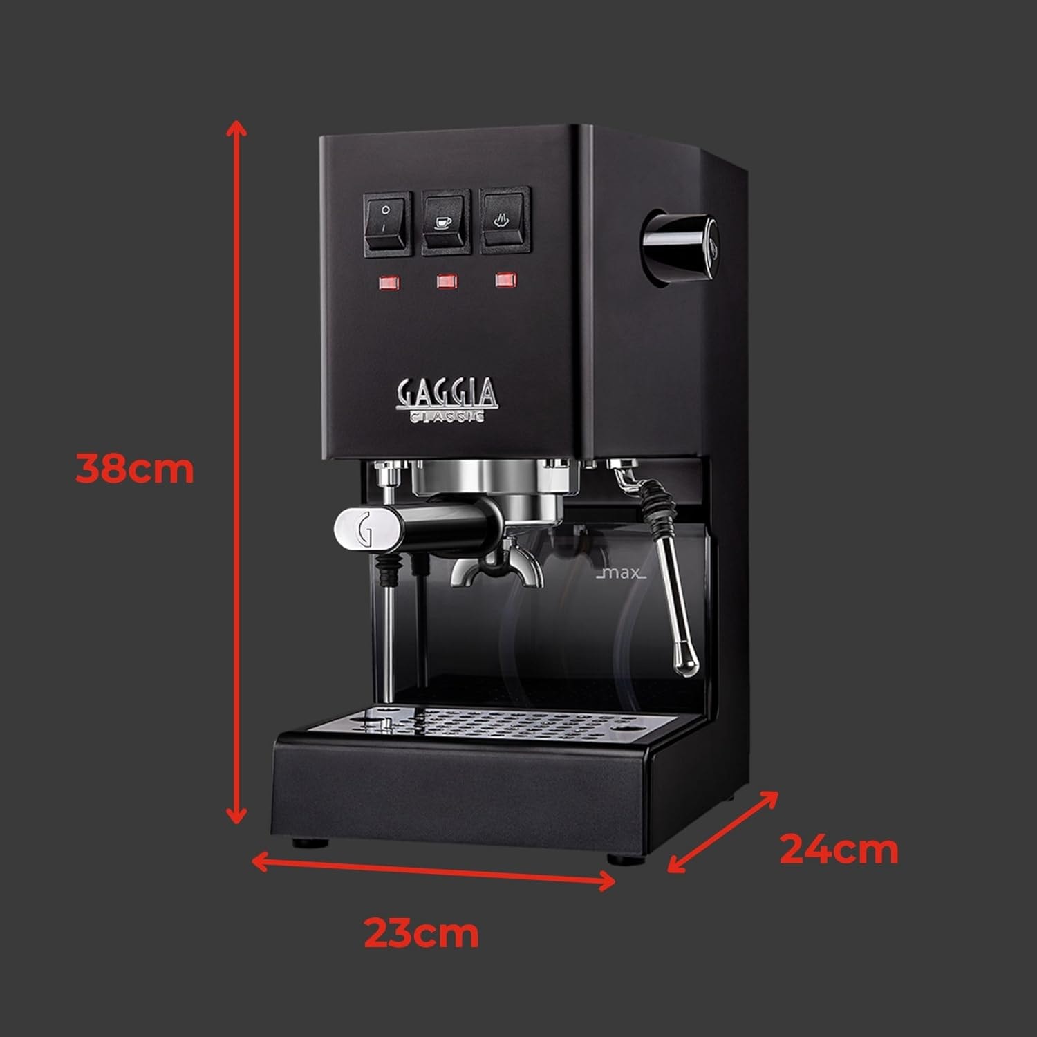 Gaggia Classic Evo Pro Espresso Machine – 2.1 liters – Thunder Black – Semi-Automatic Espresso Machines